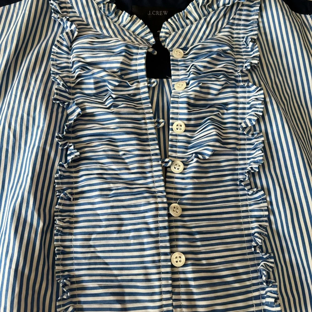 J Crew Striped Tuxedo Sleeveless Top 4 - Picture 4 of 10